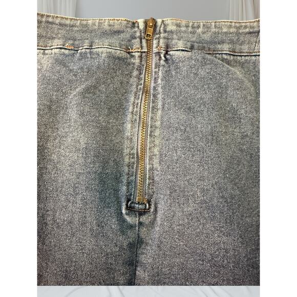 Savanna Jane Embroidered Denim Skirt Floral Boho Western Style Size Large - Picture 5 of 6